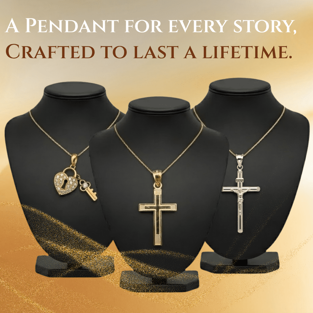 Genuine 14K Two-Tone Solid Gold Crucifix Pendant with Jesus Figure – Real Yellow & White Gold Religious Cross for Men & Women, 25mm x 13mm