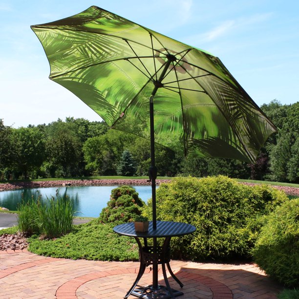 Sunnydaze 8Foot Outdoor Patio Umbrella Inside Out Market Style with