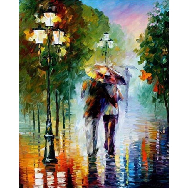 Cuadros Decorativos Pintura por números Kit DIY amante mano aceite arte imagen artesanía hogar pared decoración Likrtyny embutido en tela