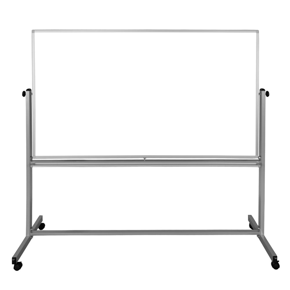 Luxor Rolling Whiteboard, 72" x 48", Silver Aluminum Frame