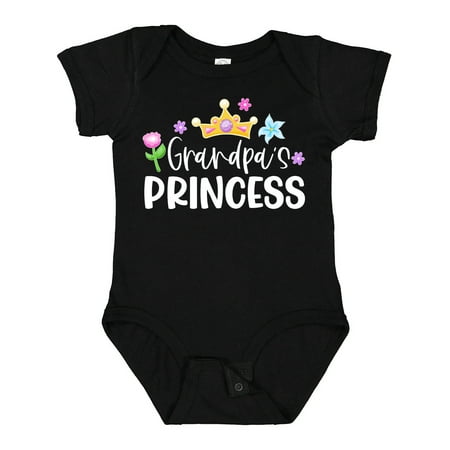

Inktastic Grandpa s Princess Crown and Flowers Gift Baby Girl Bodysuit