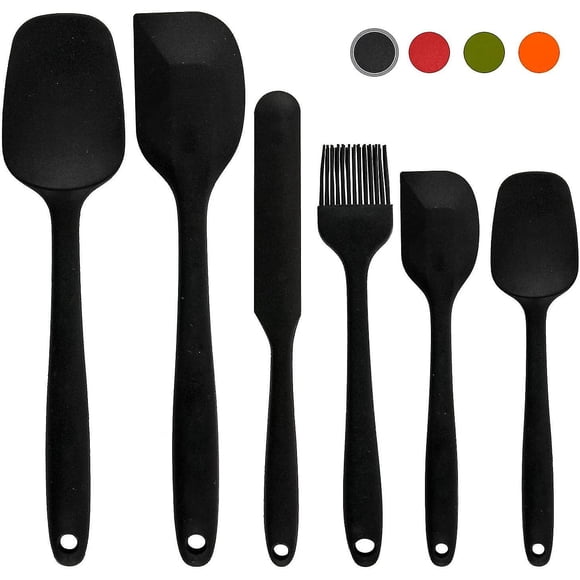 High Heat Resistant Silicone Spatula Set Of 6 Piece Kitchen Utensil Set Non-stick Silicone Spatula Stainless Steel Core For Cooking Baking And Mixing