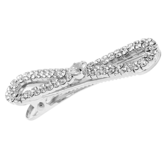 Minkissy Women’s Rhinestone Duckbill Hair Clip Water Design Barrettes Casual Hair Accessory 1 Piece