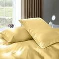 thumbnail image 4 of Cloud Fino 100% Pure Silk Satin Duvet with Fitted Sheet Set 4pcs, Silk Satin Fitted Sheet 15'' Deep Pocket,Silk Satin Duvet Cover,Silk Satin Pillowcases Set !!!(Olympic Queen Gold), 4 of 6