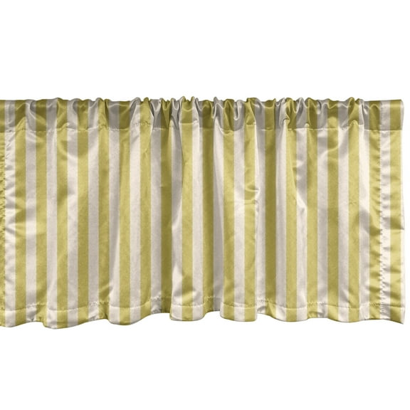 Ambesonne Stripes Valance Pack of 2, Retro Sketch Vertical Lines, 54"X18", Earth Yellow Champagne