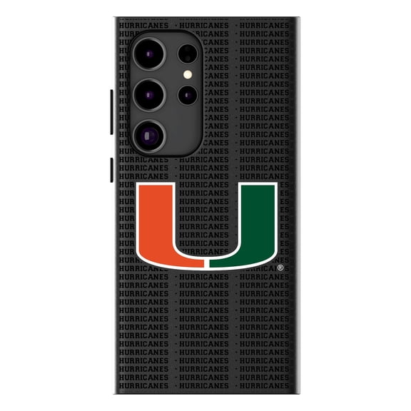 Keyscaper Miami Hurricanes Text Backdrop Galaxy Magnetic Bump Case
