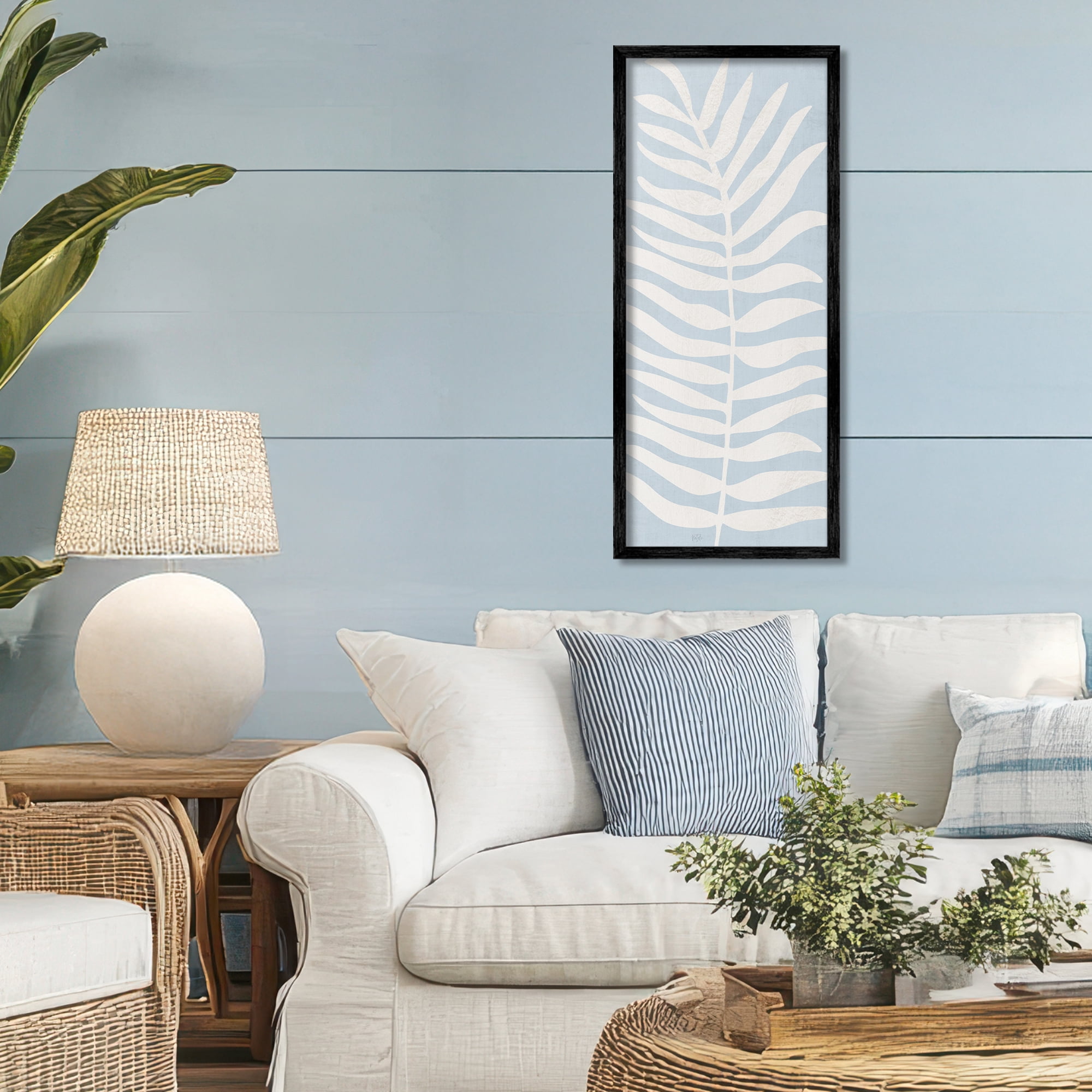 Stupell Industries Minimal Leaf Silhouette Black Framed Giclee Art, design by Natalie Carpentieri