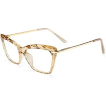FEISEDY Crystal Cat Eye Glasses Frame Blue Light Blocking Computer Eyewear B2500