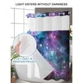 thumbnail image 6 of No Hook Shower Curtain with Snap-in Liner, Purple Ombre Starry Night Waterproof Fabric Bathroom Curtains, Modern Abstract Art Bath Curtains & Mesh Top Window 72"x78" Long, 6 of 9