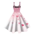 thumbnail image 4 of LWavelet 2026 Valentine's Romantic Heart Dress Women, Off-shoulder Print Wrap Flowy Sundresses Casual Trendy White 2XL, 4 of 4
