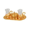 thumbnail image 2 of 2 Piezas Juego de Jarra para Bebidas Set Turco de Café con Tazas Tarro Ornamental Redondo Decorativo Bandeja de Lujo Grabada para Mesas Hecho de, 2 of 9
