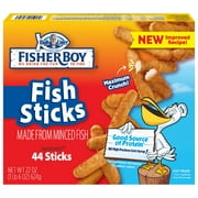 Fisher Boy Crispy Breaded Fish Sticks Made from Minced Fish, 22 oz., 44 per Box (Frozen)