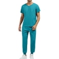 thumbnail image 5 of Garbnen Men and Women Scrub Set Unisex Stretch Zipper Short Sleeve Top Scrub Pants Nursing Uniforms Scrubs Sets with Pocket, 5 of 5