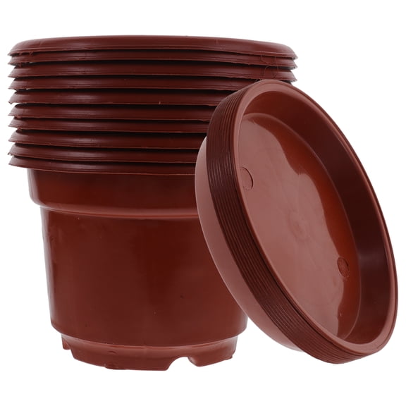 Set of 10 Flowerpot Nursery Pots with Tray for Plants, 18x13CM, Ideal for Indoor and Outdoor Gardening