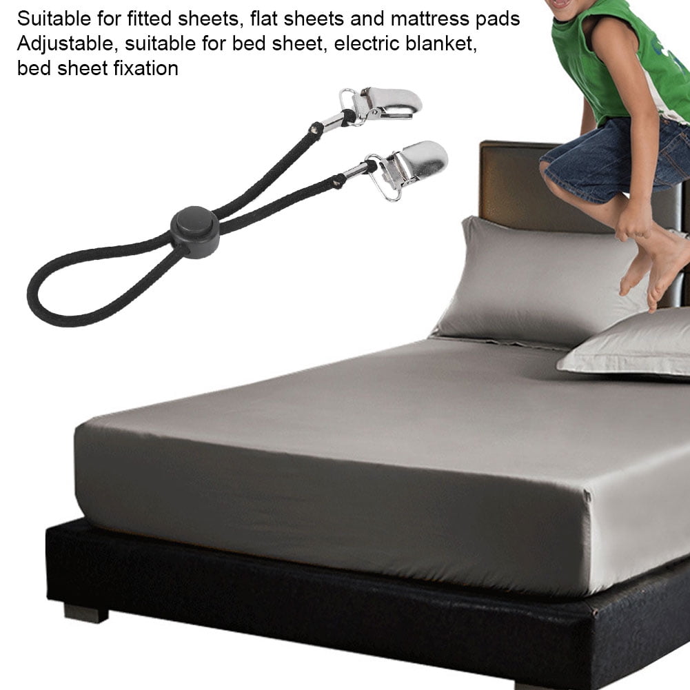 4pcs Adjustable Bed Sheet Corner Holder Elastic Straps Fasteners Clip new SM 