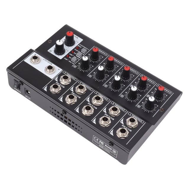 MIX5210 Mezclador De Sonido, Mezclador Digital Mezclador Compacto De Estudio De 10 Canales Mezclador De Teclados Para Grabación De Estudio En Casa 100-240V