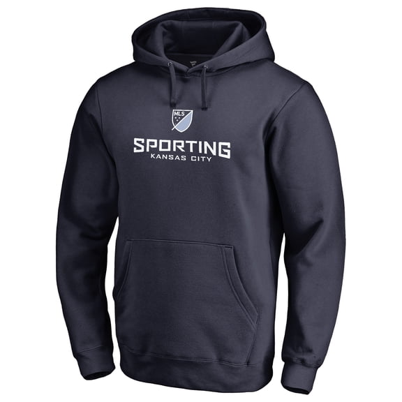Men's Navy Sporting Kansas City Shielded Pullover Hoodie