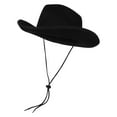 thumbnail image 3 of Sombrero de Vaquero de Fieltro Sombrero de Vaquero de Fieltro Gorra de Vaquera de Fiesta con Correa Ajustable para el Cuello, 3 of 4