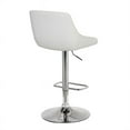 thumbnail image 4 of Maklaine Adjustable Barstool in Chrome Finish and White Faux Leather, 4 of 6