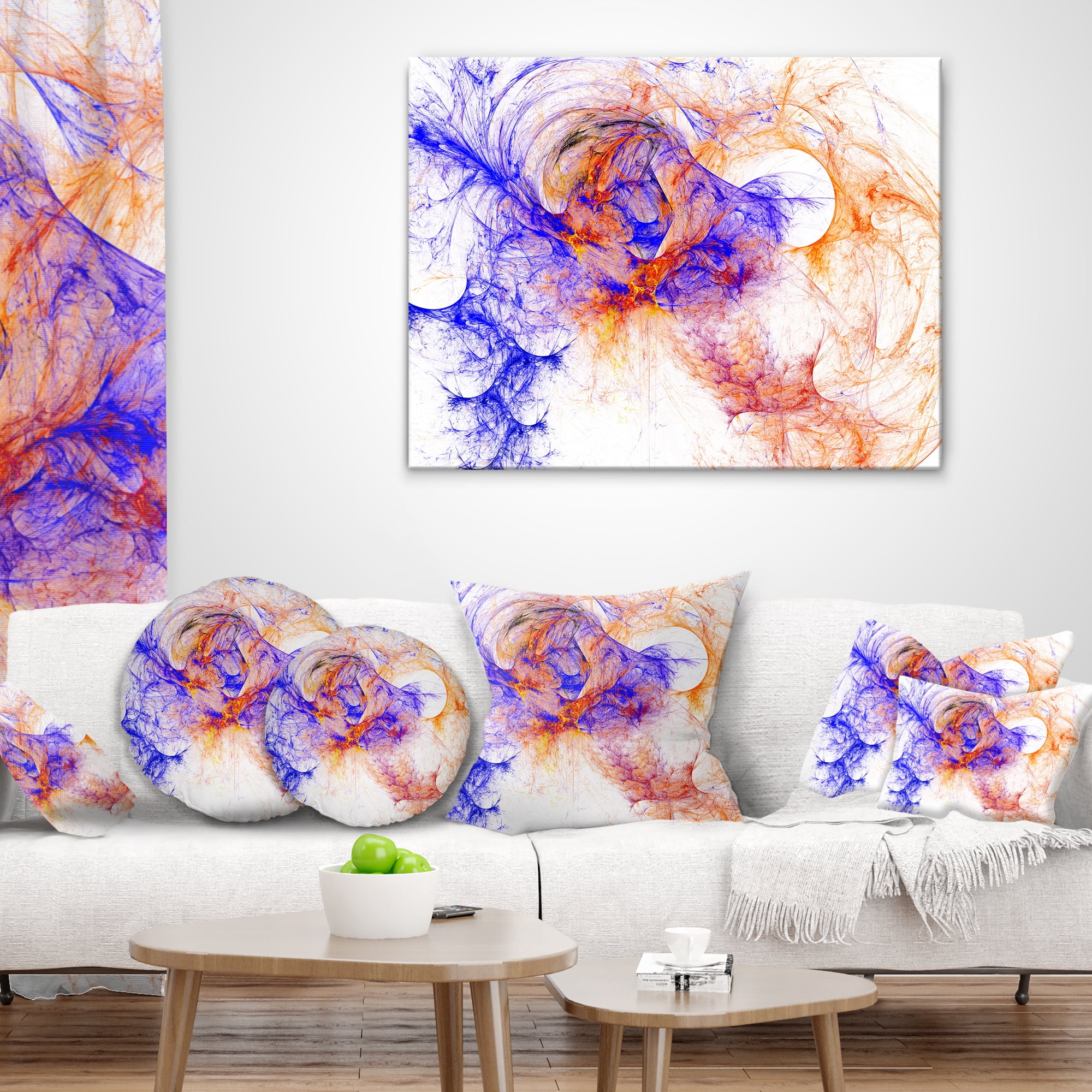 Designart Wings of Angels Blue - Abstract Throw Pillow - 12x20