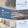 thumbnail image 2 of Eurhowing 2-Pack Bubble Faux Furry Throw Pillow Covers, 18x18 Inch Plush Shaggy Cushion Covers, Soft Fuzzy Fluffy Decorative Pillowcases for Couch Bed, Dark Gray, 2 of 8
