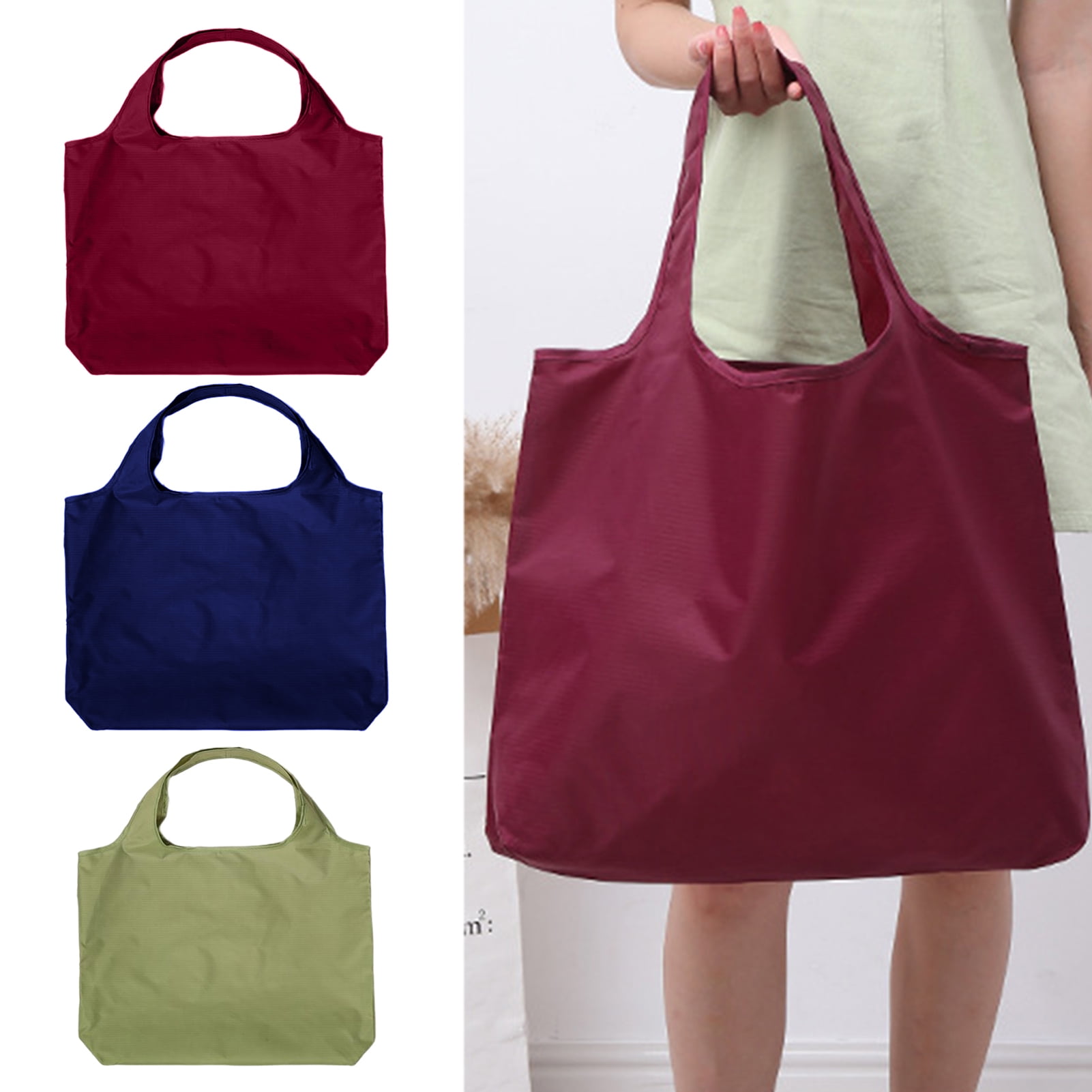 Travelwnat Shopping Bags Reusable Grocery Tote Bags Ripstop Geometric Fashion Recycling Bags