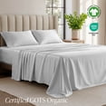 thumbnail image 3 of Bare Home Organic Jersey Sheet Set - 100% Organic Cotton - Deep Pocket - 3 Piece - Twin, Cloud Gray, 3 of 10