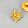 thumbnail image 2 of Zootealy Kitchen French Fry Basket Square Poaching Boiling Deep Frying Snack Food Frying Basket Holder Cook Tool with Handles for Home Restaurant Hotel Tableware, 2 of 8