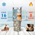 thumbnail image 4 of Tawny Color White Snowflakes 40 Oz Tumbler with Handle Lid and Straw Stainless Steel Double Walled Vacuum Insulated Cup Merry Christmas Gifts Tumbler for Women Men Friends Outdoor Indoor, 4 of 6