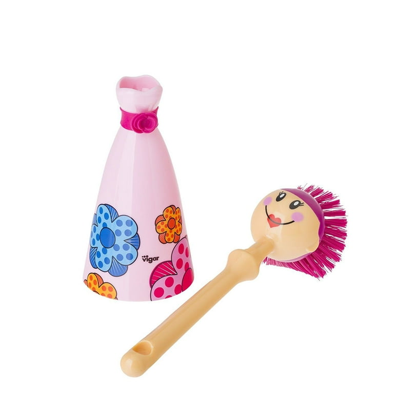  Vigar Florganic Dish Brush with Vase, Eco-Friendly,  Daisy-Shaped Dish Brush and Holder, Pink : Home & Kitchen