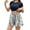 A-Sky Blue16, variant on XIAONU Spot Print Skort for Women Elastic High Waist Side Pockets Relaxed Fit Bottoms