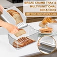 thumbnail image 3 of Rebanadora de pan mejorada para pan casero con caja de pan Guía para cortar pan Ancho ajustable Guía de corte plegable y compacta con bandeja para migas Idoneidad para pasteles de bagels de pan casero, 3 of 7