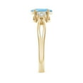 thumbnail image 2 of ANGARA Natural 1 ct Aquamarine Split Shank Ring with Trio Diamonds in 14K Yellow Gold for Women (Size-8x6mm) | March Birthstone, Anniversary, Jewelry Gift for Women | Natural Aquamarine Ring, 2 of 8