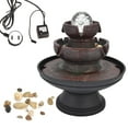 thumbnail image 1 of Fuente de agua LED de sobremesa para interior, cascada, ligera, duradera, elegante, silenciosa, para interior, enchufe amarillo de EE. UU., 110V, 1 of 14