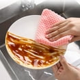 thumbnail image 4 of Scouring Pads 5 Pcs Wiping Rag Strong Decontamination Soft Tear Resistant Clean Pan Scouring Pads, 4 of 4