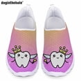 thumbnail image 1 of Doginthehole - Zapatos de enfermera informales a la moda para mujer, nuevos, ligeros, cómodos, de malla transpirable, zapatos planos con estampado de dientes de dibujos animados, 1 of 5