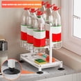 thumbnail image 3 of Water Bottle Storage Rack with Drip Tray Strong Load-bearing Rustproof Easy Assembly 2 Tier Water Bottle Kitchen Organizer, 3 of 8