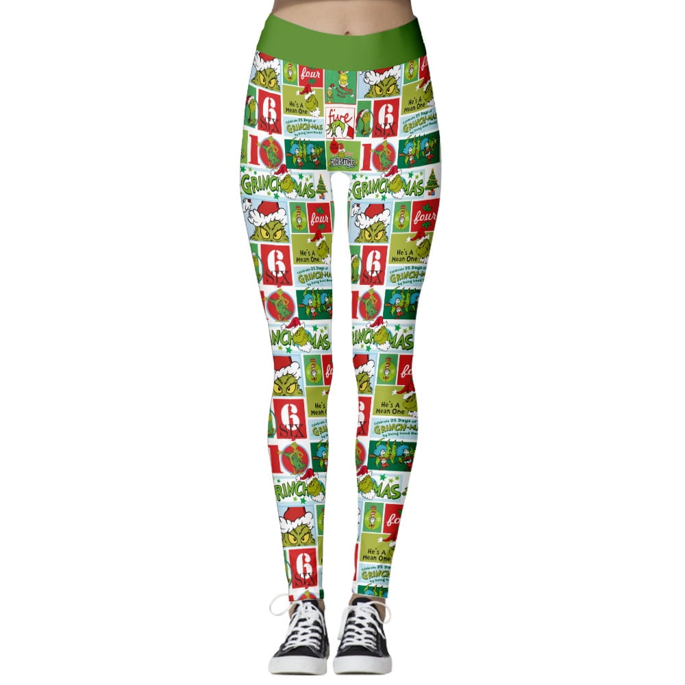 Fuwaxung Christmas Grinch Grinch 3D Digital Print Tight Feet