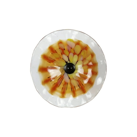Dale Tiffany Milagra Flower Hand Blown Art Glass Wall Décor with Wall Mounting Bracket, 8-Inch Diameter