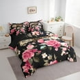 thumbnail image 2 of Leopard Bed Set in a Bag 7 Pcs,Wild Cheetah Animal Brown Leopard Print Bedding Set,Watercolor Pink Roses Garden Flowers Comforter with Fitted,Flat Sheet,Pillowcase,Pillow Covers,Queen, 2 of 5