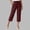 Wine, variant on BUIGTTKLOP Capris Pants for Women Casual Summer 2026 Straight Wide Leg Loose Drawstring Elastic Waist Cropped Trouser