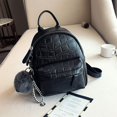 thumbnail image 1 of Bolso de moda informal de cuero suave para mujer coreana, mini mochila única con estampado de piedras a juego, 1 of 5