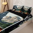 thumbnail image 3 of Homewish Camping Theme Zipper Twin Comforter Sets with Fitted Sheet and 2 Pillowcases,Nature Mountain Lake Zipper Bedding Set,Black Reversible,4-Piece, 3 of 7
