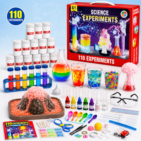 HXFOU 110 Lab Experiments Science Kits for Kids Age 6-12 STEM Projects Educational Science Kit Toys for Boys Girls Learning Activities Christmas Birthday Gifts