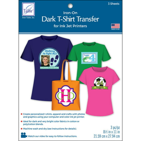 Dark T-Shirt Iron-On Ink Jet Transfer Sheets 8.5