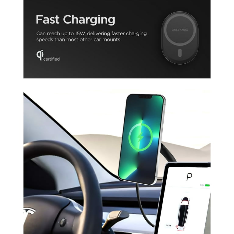 Galvanox Car Mount Designed for Tesla Phone Mount with Magsafe Wireless  Fast Charging Compatible with Tesla Model 3 & Y (For iPhone 12 / 13 Pro  Max) 