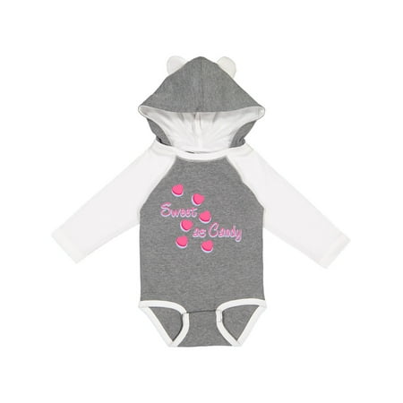 

Inktastic Sweet As Candy Valentine Gift Baby Girl Long Sleeve Bodysuit