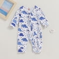 thumbnail image 7 of Okbabeha Baby Halloween Rompers Onesie Dinosaur Pumpkin Print Long Sleeve Zipper Jumpsuit for Newborn Infant Cute Fall Clothes, 7 of 7