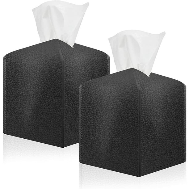 JYYYBF Two Pack Tissue Box Covers Modern PU Leather Kleenex Square