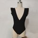thumbnail image 4 of Traje de baño de una pieza para mujer, traje de baño informal de moda para mujer, traje de baño de color sólido con cuello en V para mujer, traje de baño de moda playera para mujer, trajes de baño de, 4 of 5